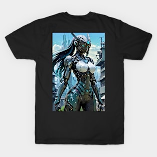 Anime Cybernetic Female Soldier Cyborg Mecha futuristic poster T-Shirt